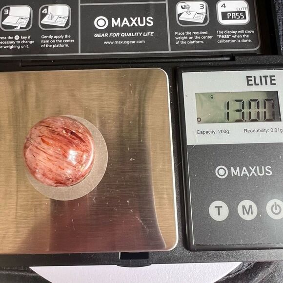 Golden Rutilated‎ Quartz Marble Sphere (#2) - Picture 7 of 13